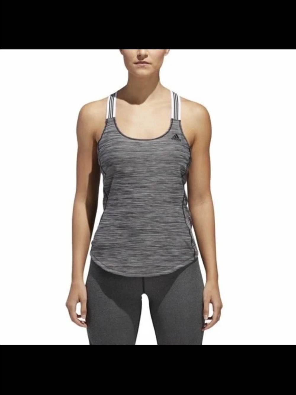 Adidas Performer X Back Tank Top Womens Size Large  Grey Black CY9276 Size Small
